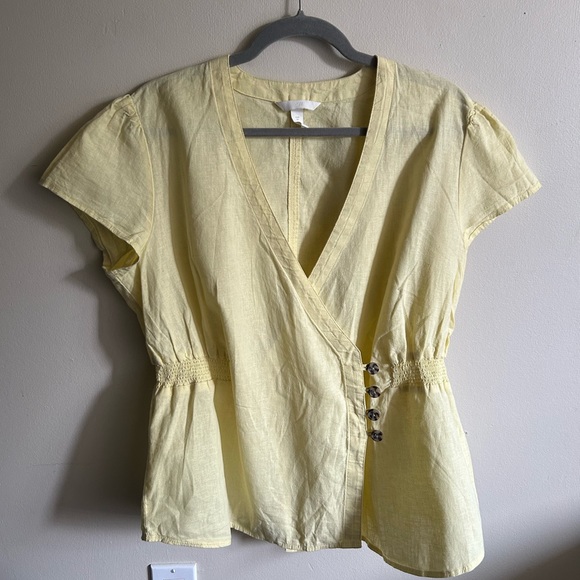 Plus H&M Yellow Ruched Waist Blouse - Picture 4 of 5